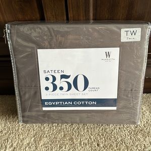 WAMSUTTA - Sateen 350 thread count, 3 piece twin sheet set